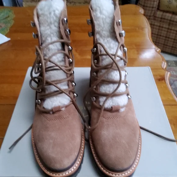 Women's Tan Lace-Up Boots - Picture 2 of 3